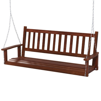 3-Person Wooden Outdoor Porch Swing with 800 lbs Weight Capacity, Brown at Gallery Canada