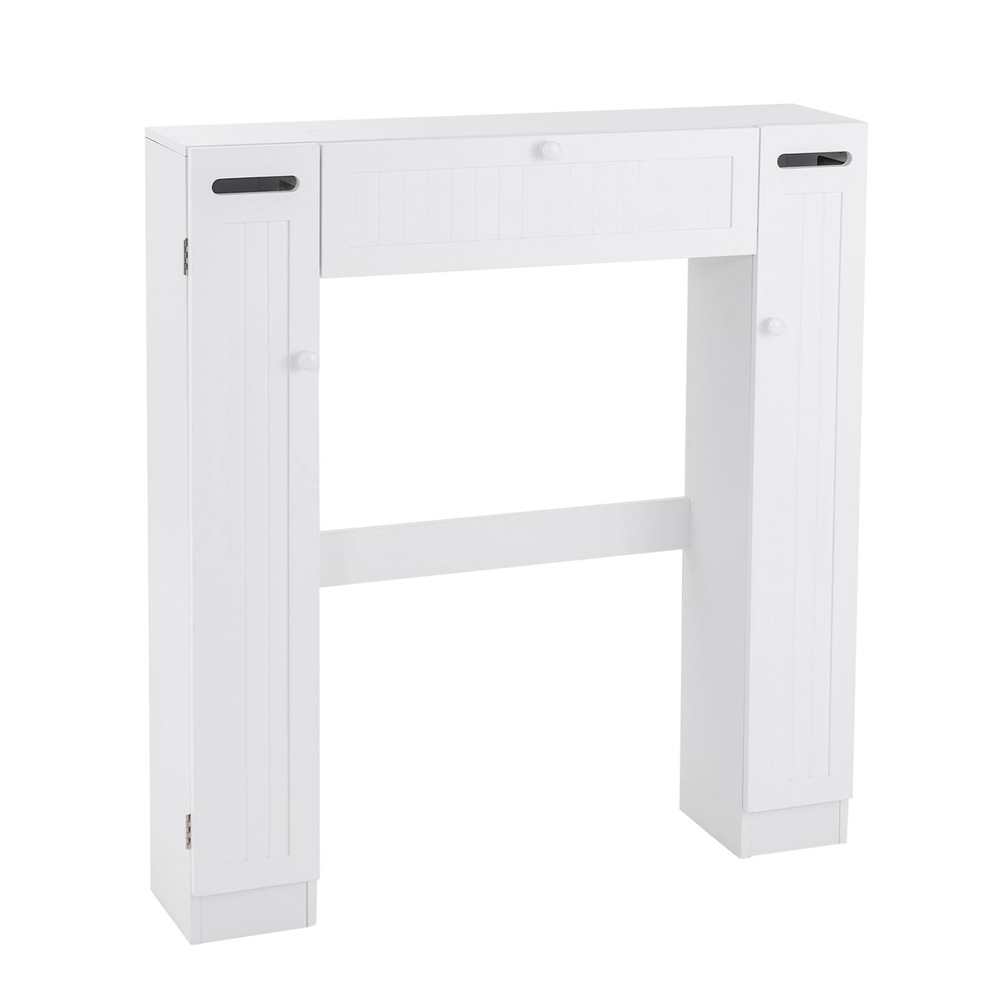 Over The Toilet Bathroom Cabinet with Adjustable Shelves and Paper Holder, White