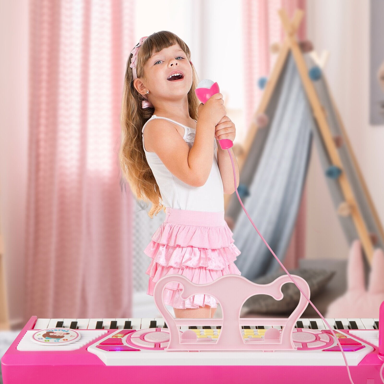 49 Keys Kids Piano Keyboard for Kids 3+, Pink at Gallery Canada