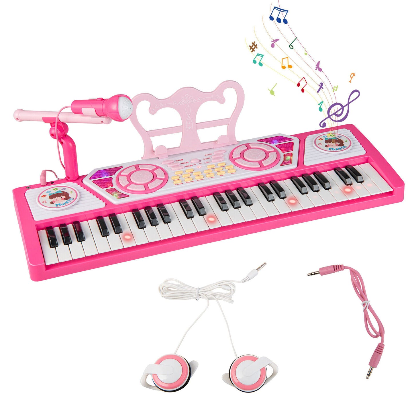 49 Keys Kids Piano Keyboard for Kids 3+, Pink