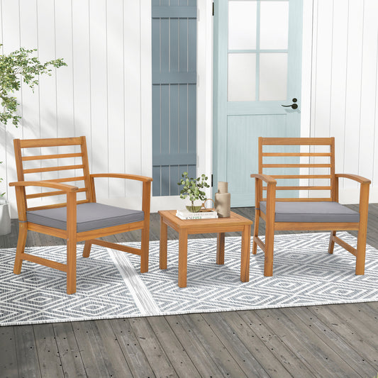 3 Piece Outdoor Furniture Set, Soft Seat Cushions, Gray Patio Conversation Sets Gray at Gallery Canada