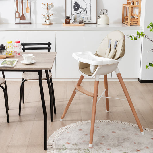 Baby High Chair with Dishwasher Safe Tray, Beige High Chairs Beige at Gallery Canada