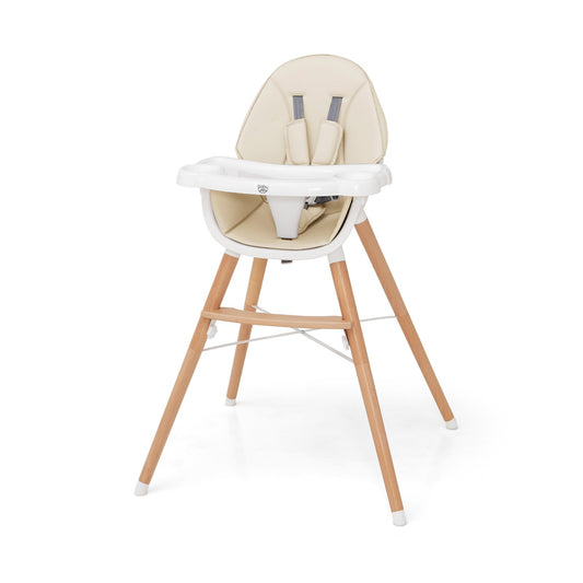 Baby High Chair with Dishwasher Safe Tray, Beige