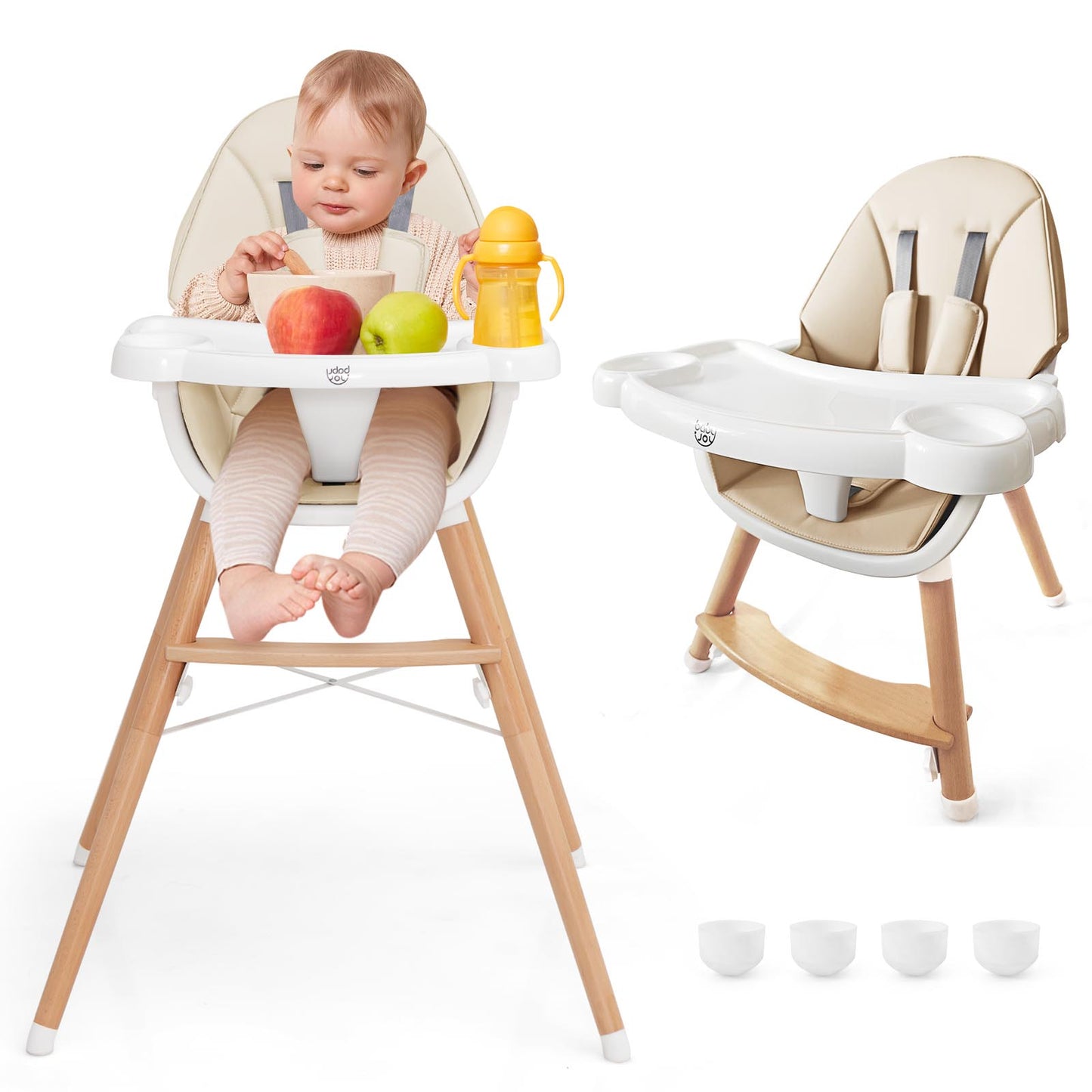 Baby High Chair with Dishwasher Safe Tray, Beige High Chairs at Gallery Canada