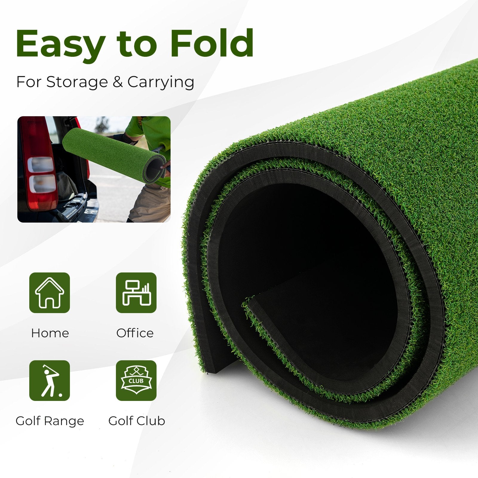 5 x 3 ft Artificial Turf Grass Practice Mat for Indoors and Outdoors-25mm, Green at Gallery Canada