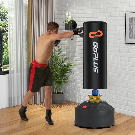 Freestanding Punching Bag With Stand, Suction Cup Base, Black Boxing & Martial Arts Black at Gallery Canada