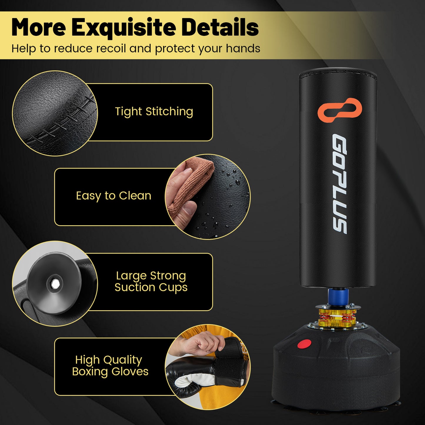 Freestanding Punching Bag With Stand, Suction Cup Base, Black Boxing & Martial Arts at Gallery Canada