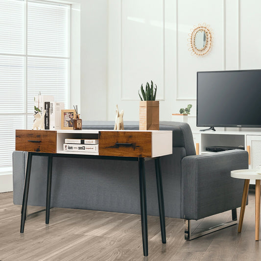 42 Inch Console Table With 2 Drawers, Brown Console Tables Brown at Gallery Canada