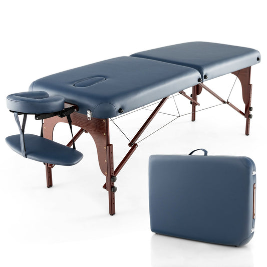 Portable Folding Massage Table with Carrying Case, Navy