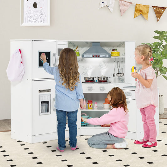 Kids Corner Pretend Kitchen Playset, White Play Kitchen Sets White at Gallery Canada