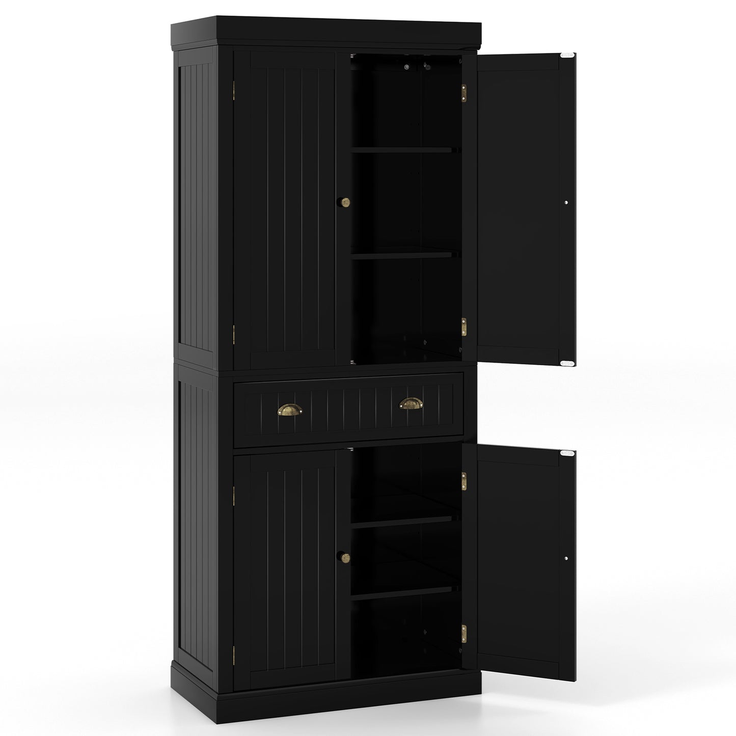 Cupboard Freestanding Kitchen Cabinet w/ Adjustable Shelves, Black Armoires & Wardrobes at Gallery Canada