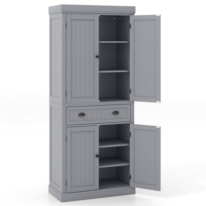 Cupboard Freestanding Kitchen Cabinet w/ Adjustable Shelves, Gray at Gallery Canada