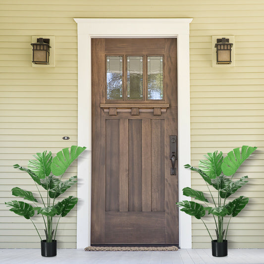 Artificial Monstera Deliciosa Tree, 2 Pack, 10 Leaves, Green Faux Plants Green at Gallery Canada