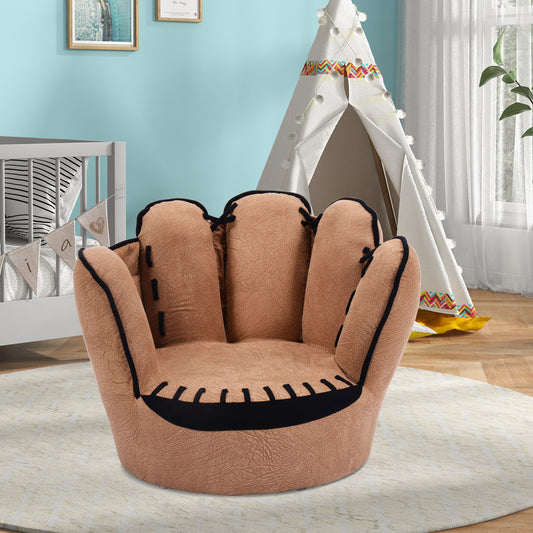 Five Finger Baseball Glove Shaped Kids Sofa, Brown Kids Chairs & Seating Brown at Gallery Canada