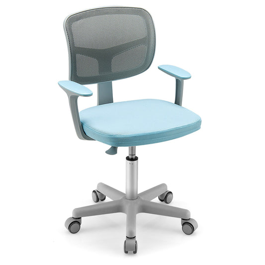 Adjustable Desk Chair with Auto Brake Casters for Kids, Blue