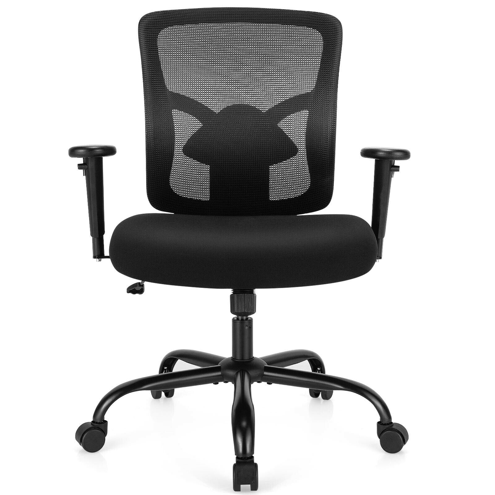400LBS Mesh Big and Tall Office Chair Swivel Task Chair, Black at Gallery Canada