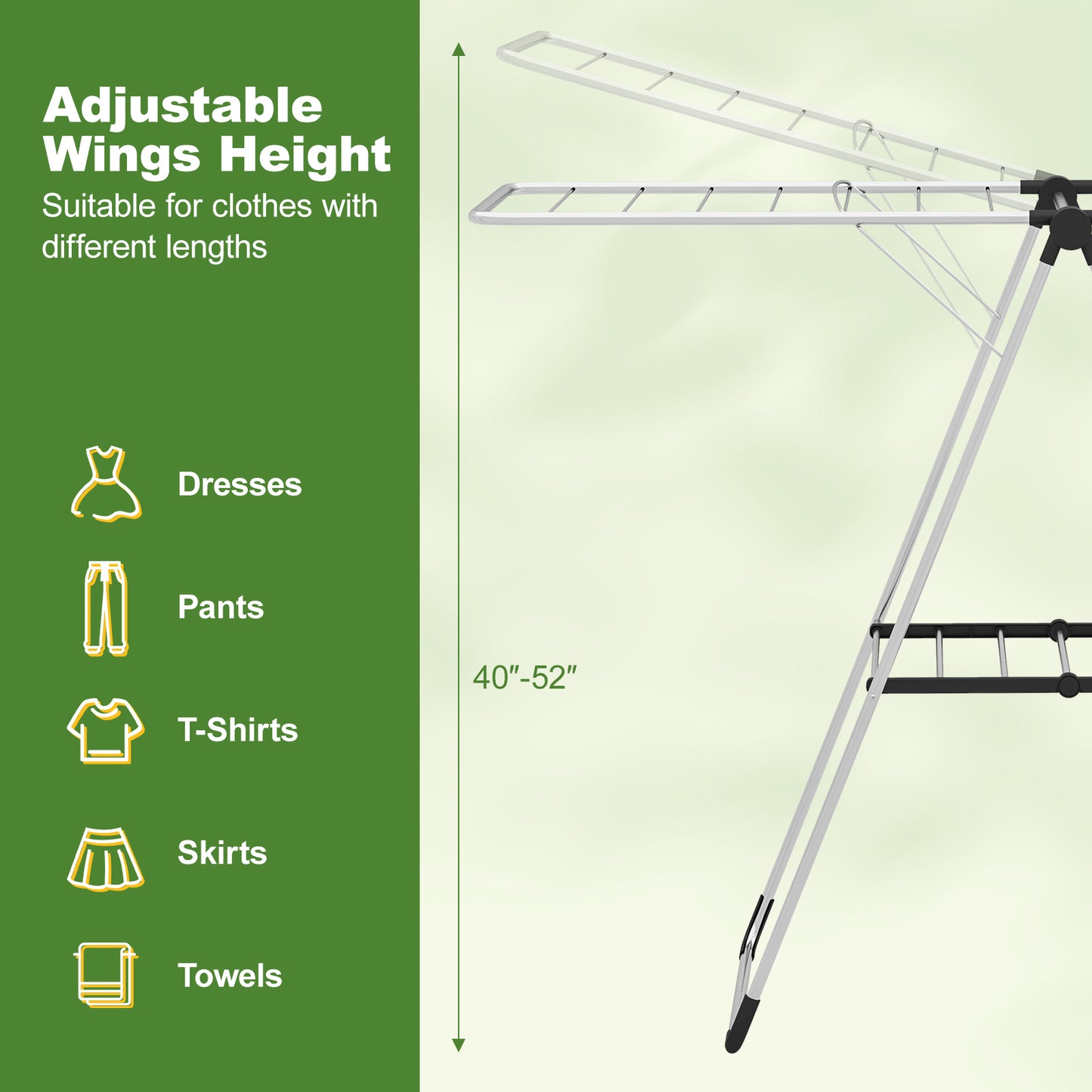 2-Tier Laundry Drying Rack, Folding Cloth Rack, Aluminum Frame, Silver Drying Racks at Gallery Canada