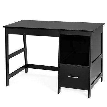 47.5 Inch Modern Home Computer Desk with 2 Storage Drawers, Black at Gallery Canada