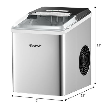 Stainless Steel 26 lbs/24 H Self-Clean Countertop Ice Maker Machine, Silver at Gallery Canada