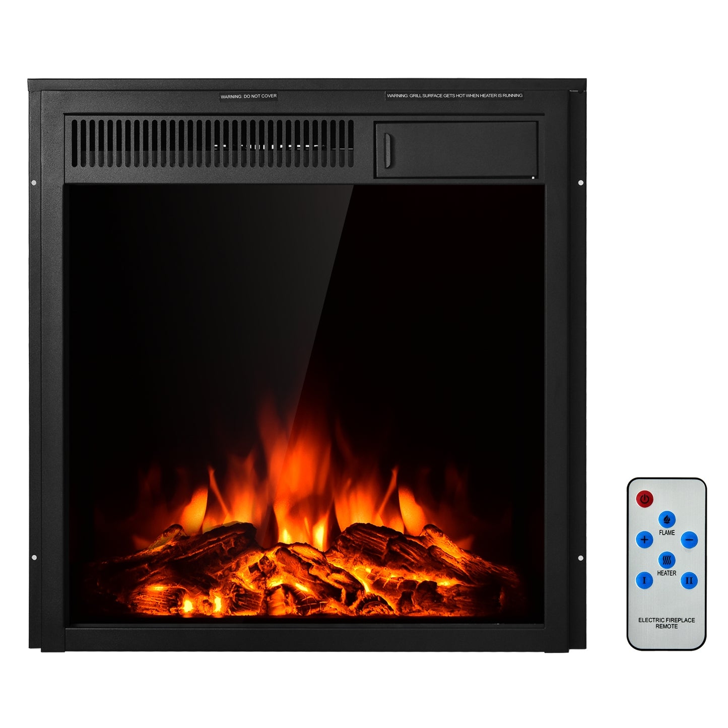 22.5 Inch Electric Fireplace Insert, Freestanding Recessed Heater, Black Fireplaces at Gallery Canada