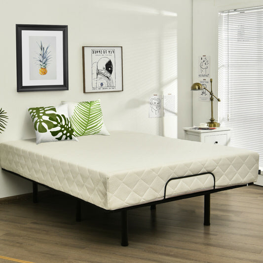 Queen Size Adjustable Bed Base Frame with Wireless Remote Control, Black Simple Bed Frame Black at Gallery Canada