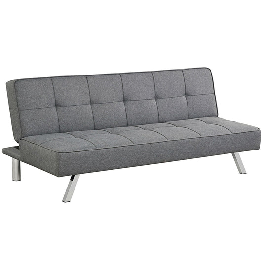 3-Seat Convertible Sofa Bed with High-Density Sponge for Living Room, Gray at Gallery Canada
