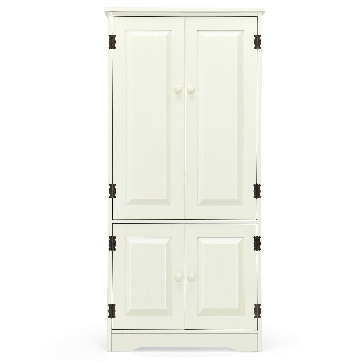 Accent Floor Storage Cabinet with Adjustable Shelves Antique 2-Door-Cream White, White at Gallery Canada