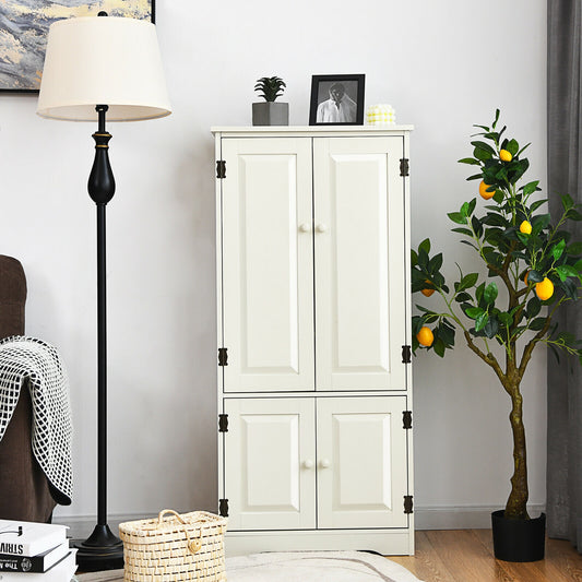 Antique Accent Cabinet, 2-Door Adjustable Shelves, White Armoires & Wardrobes White at Gallery Canada