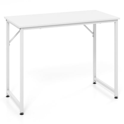 40 Inch Small Computer Desk with Heavy-duty Metal Frame, White
