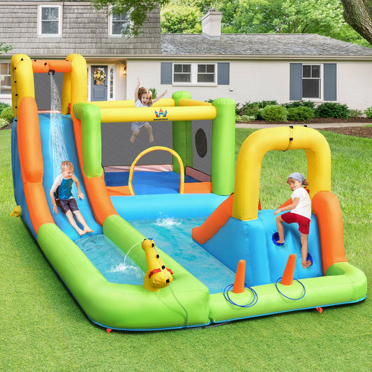 8 in 1 Inflatable Water Slide Park Bounce House Without Blower Bounce House bright colors at Gallery Canada