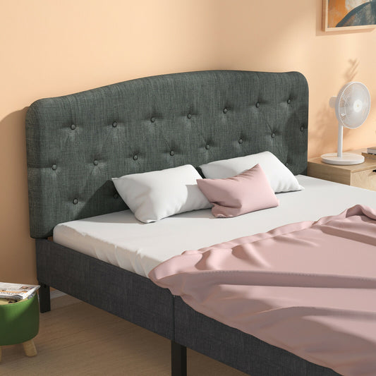 Faux Linen Headboard, Adjustable Heights, Gray Headboards Dark Gray at Gallery Canada