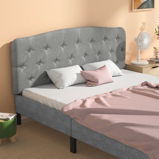 Faux Linen Headboard, Adjustable Heights, Light Gray Headboards Light Gray at Gallery Canada