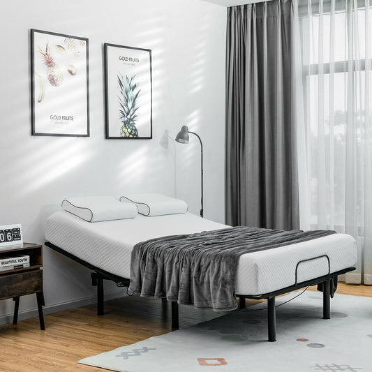 Queen Size Adjustable Bed Base, Head And Foot Incline, Black Simple Bed Frame Black at Gallery Canada