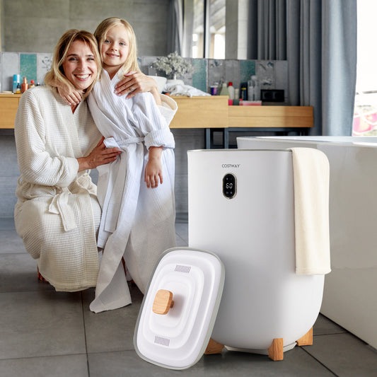 35L Large Towel Warmer Bucket, Auto Shut-Off, White