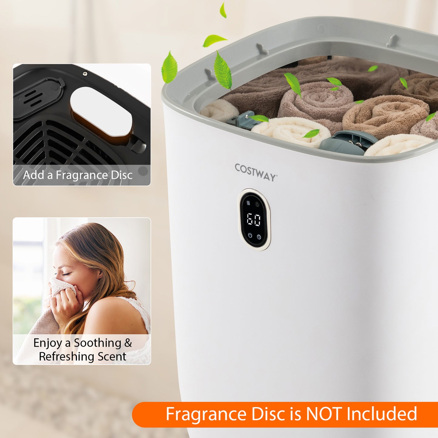 35L Large Towel Warmer Bucket, Auto Shut-Off, White Dryers at Gallery Canada