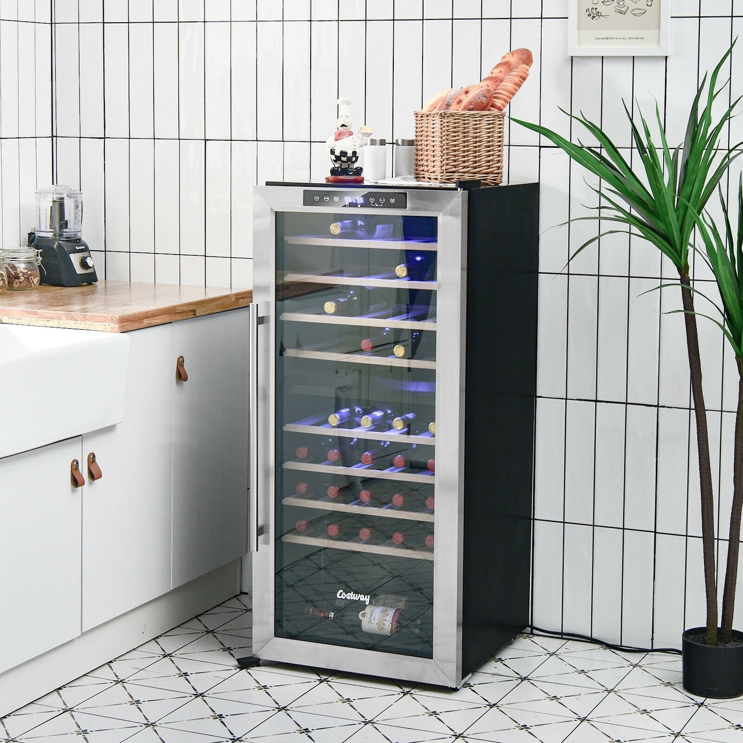 43 Bottle Wine Cooler Refrigerator Dual Zone Temperature Control with 8 Shelves, Black