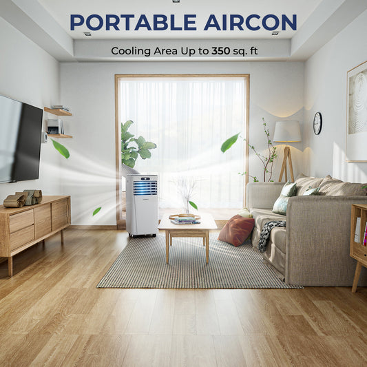 10000 BTU 4-in-1 Portable Air Conditioner with Dehumidifier and Fan Mode, White Air Conditioners White at Gallery Canada