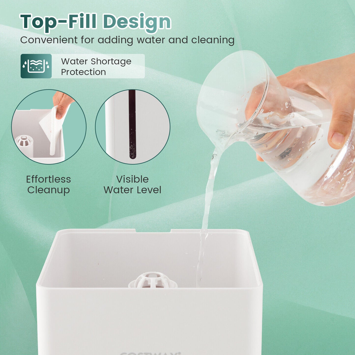 4L Ultrasonic Humidifier with Essential Oil Diffuser and 2 Mist Levels, White Dehumidifiers at Gallery Canada