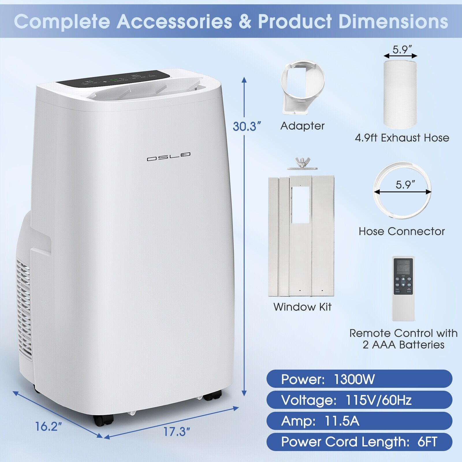 3-in-1 Portable Air Conditioner with Cooling Fan Dehumidifier Function-14000 BTU, White at Gallery Canada