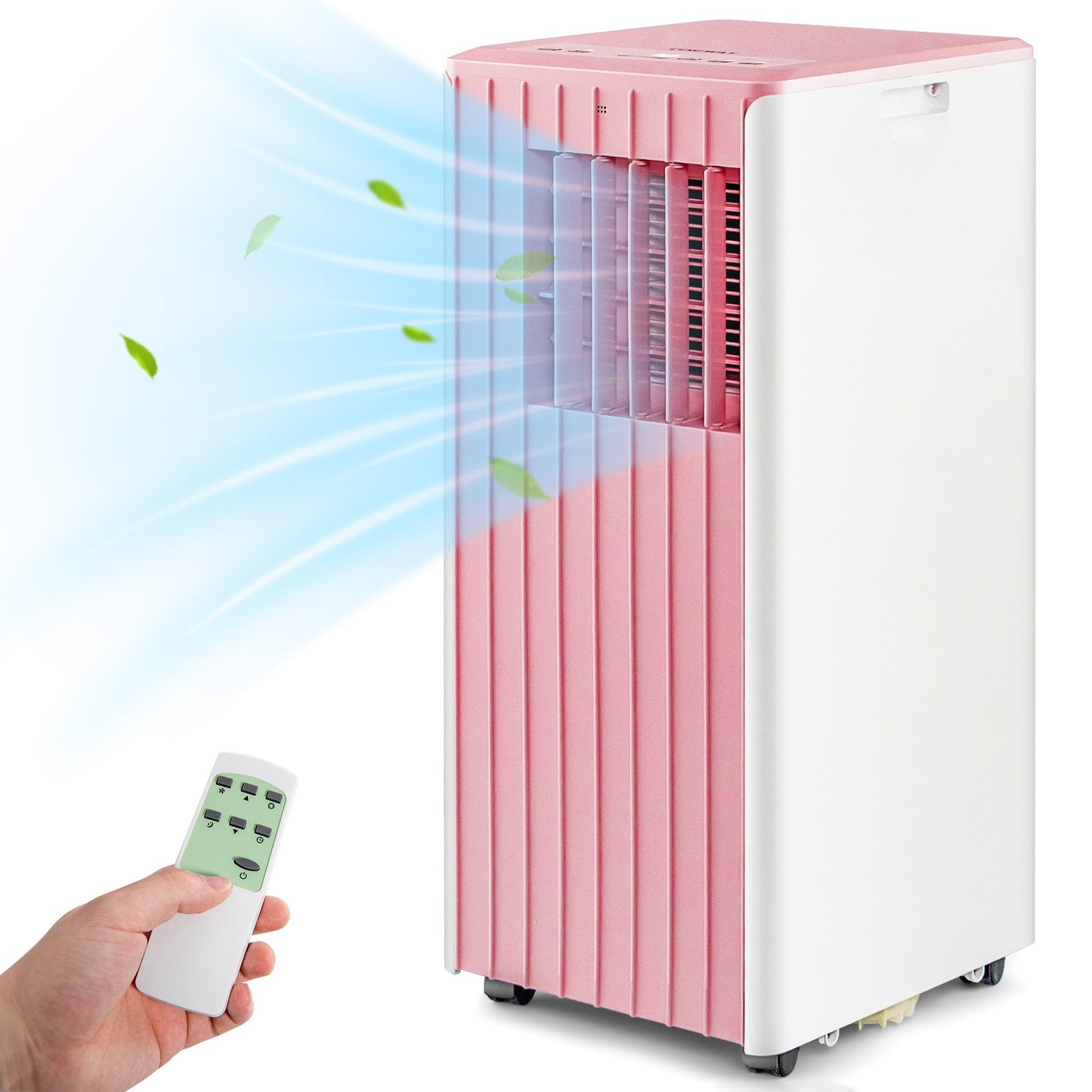 3-in-1 10000 BTU Air Conditioner with Humidifier and Smart Sleep Mode, Pink