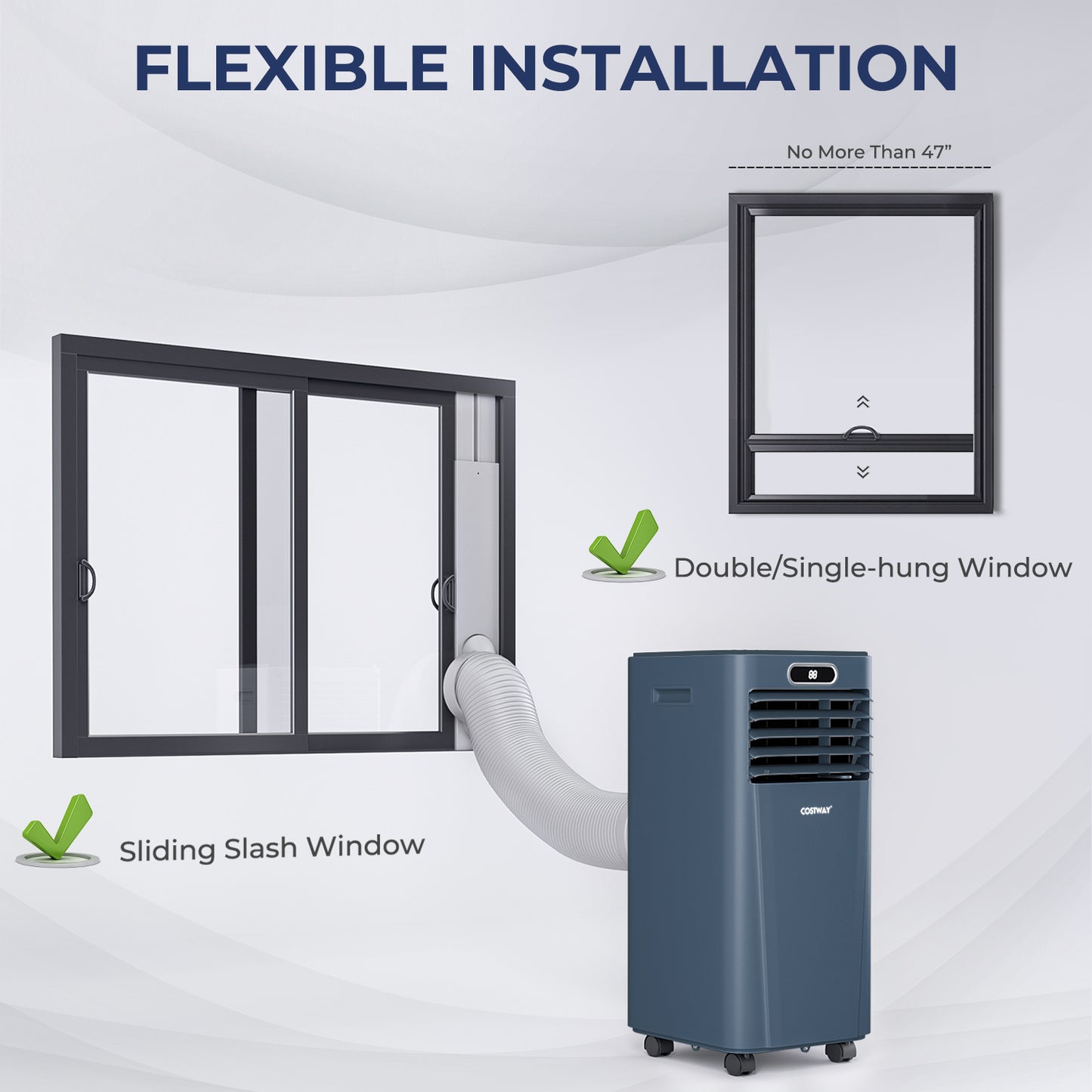 10000 BTU Portable Air Conditioner, Remote Control, Dark Blue Air Conditioners at Gallery Canada