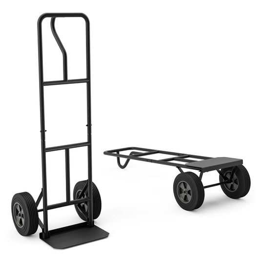 Folding Hand Cart for Home  Warehouse  Garage  Backyard-Dark, Dark Gray