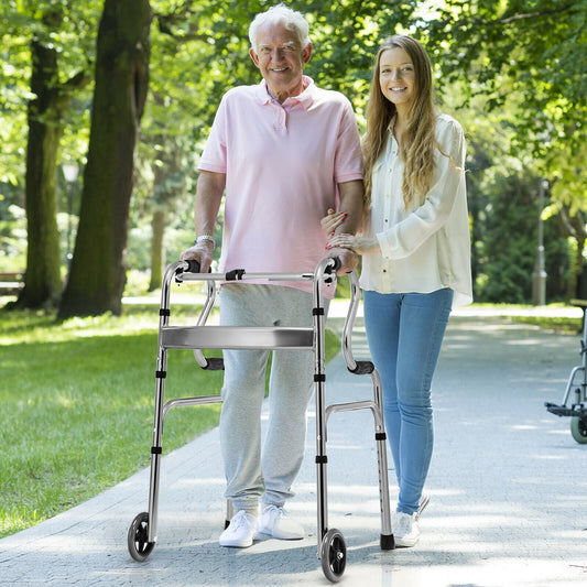 Heavy-Duty Aluminum Folding Walker, Gray Walkers & Rollators Gray at Gallery Canada