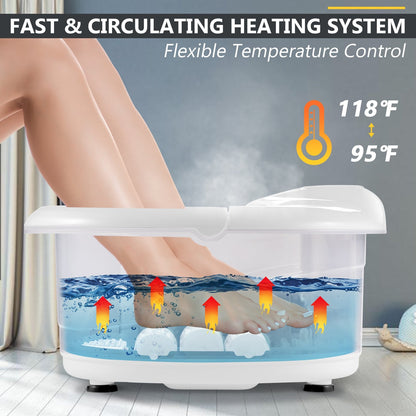 Foot Spa Tub with Bubbles and Electric Massage Rollers for Home Use, White at Gallery Canada
