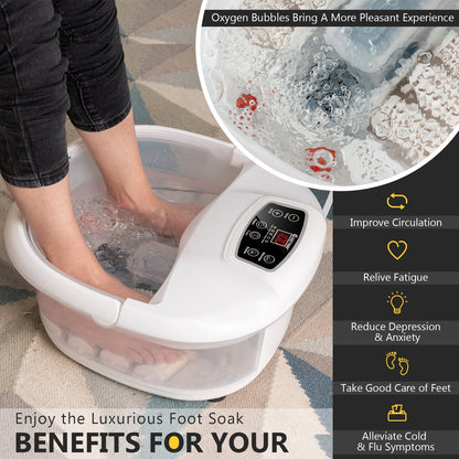 Foot Spa Tub with Bubbles and Electric Massage Rollers for Home Use, White at Gallery Canada
