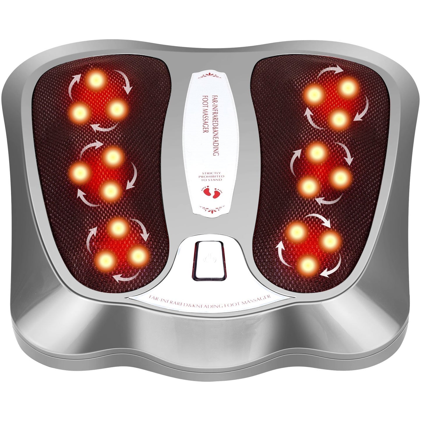 Shiatsu Heated Electric Kneading Foot and Back Massager, Silver