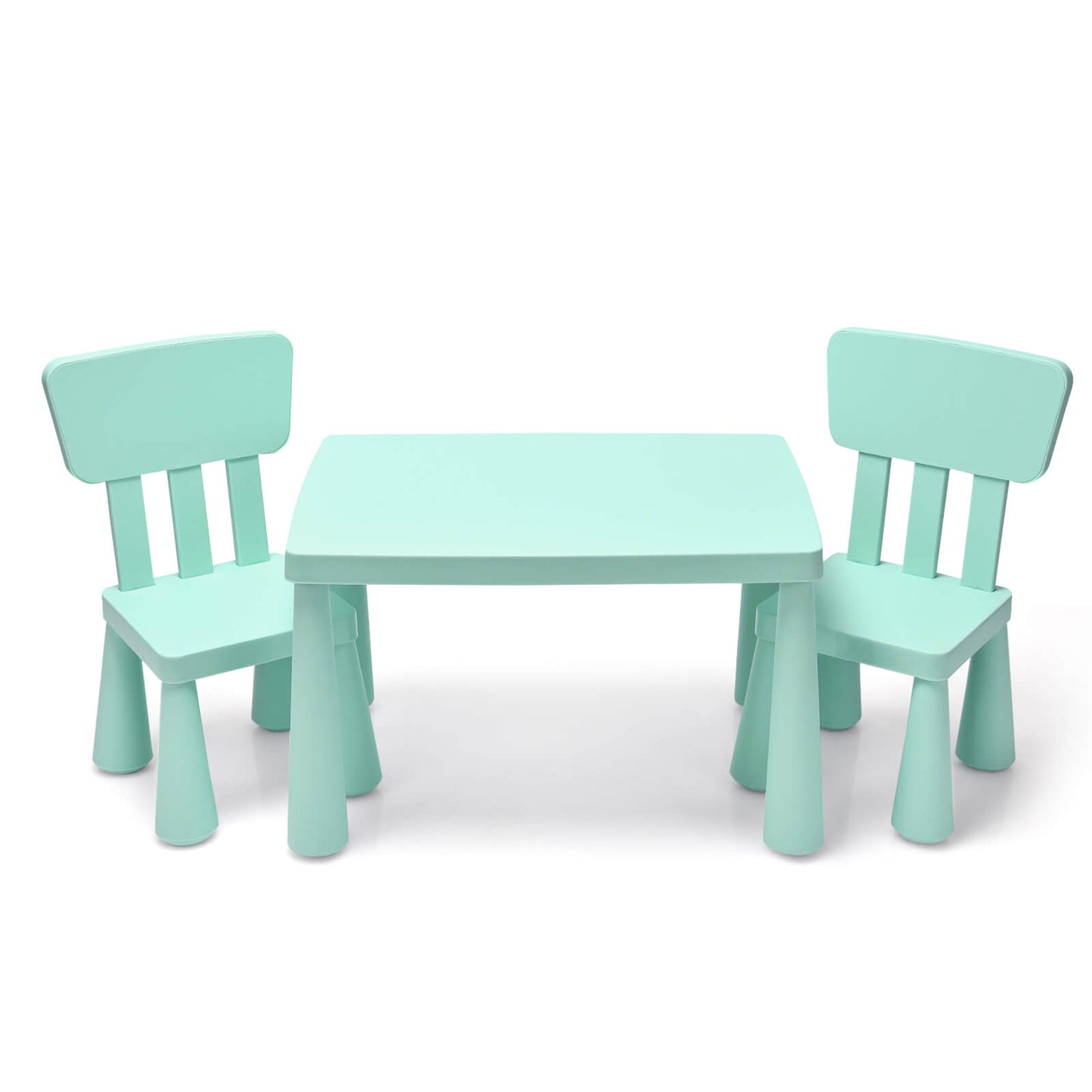 3 Pieces Toddler Multi Activity Play Dining Study Kids Table and Chair Set, Green