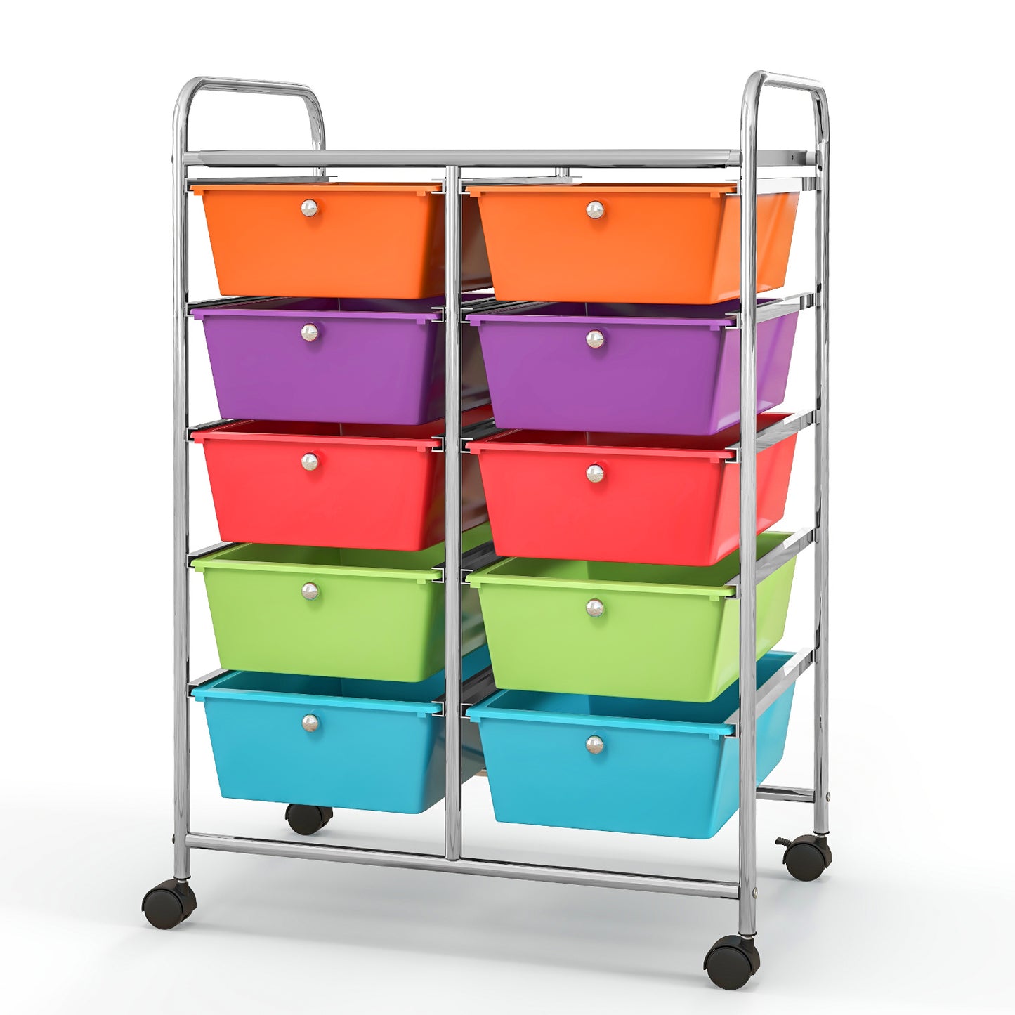 10-Drawer Rolling Storage Cart, Deep Multicolor File Cabinets at Gallery Canada