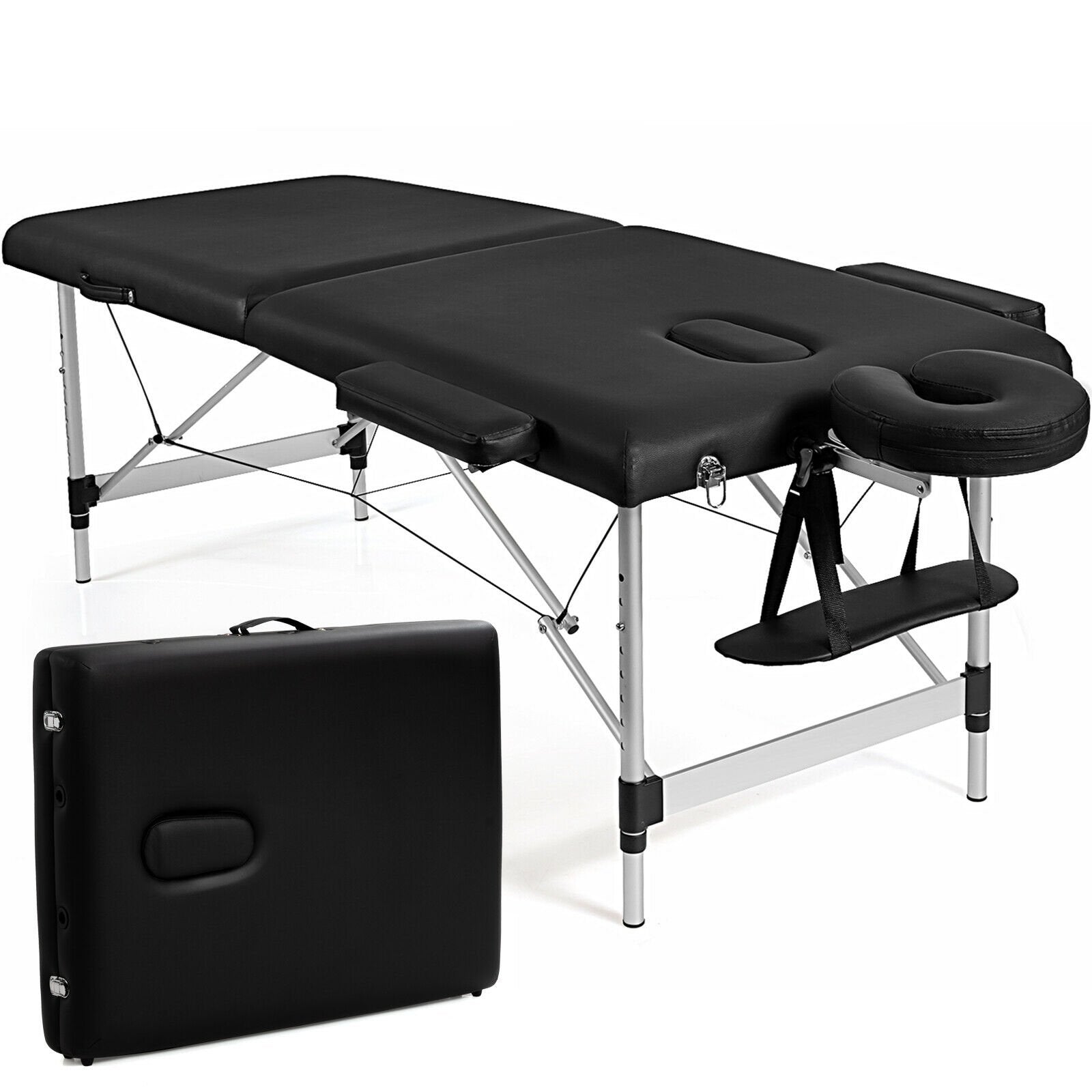 84 Inch L Portable Adjustable Massage Bed with Carry Case for Facial Salon Spa, Black at Gallery Canada