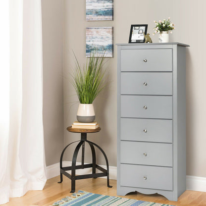 6 Drawers Chest Dresser Clothes Storage Bedroom Furniture Cabinet, Gray at Gallery Canada